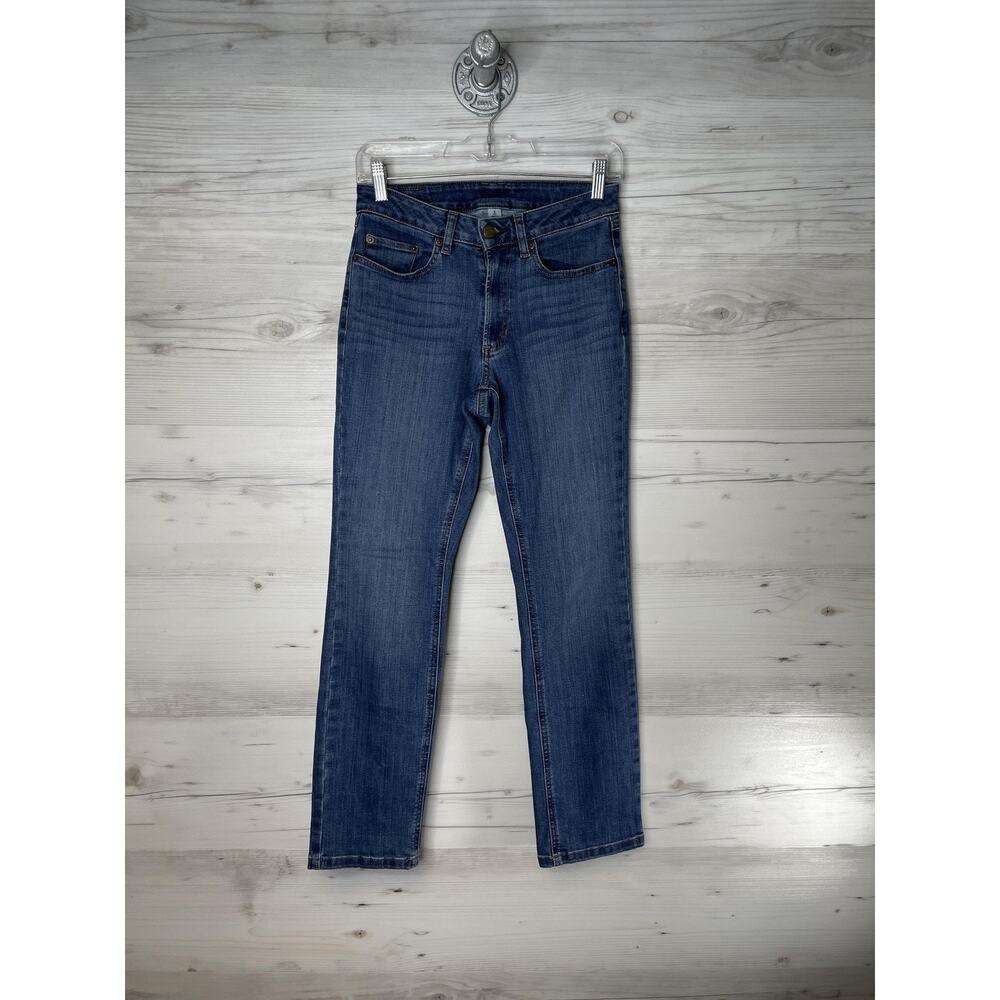 LOFT Jeans Womens 4 Blue Straight Medium Wash Regular Fit‎ 28x30 Stretch Denim